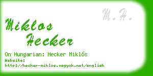 miklos hecker business card