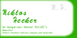 miklos hecker business card